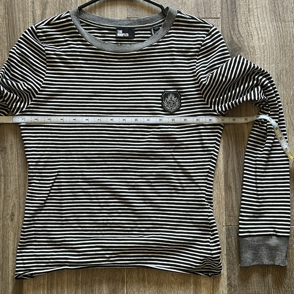 The Kooples Striped Black and White Long Sleeve Top Size 1 Small NWT 🦋🦋🦋 - Picture 7 of 8